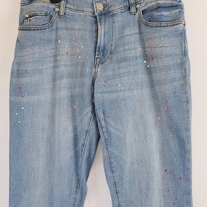 LOFT paint splatter boyfriend jeans size 8